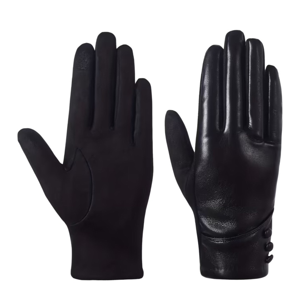 Black 😍🥰 Faux Leather Gloves